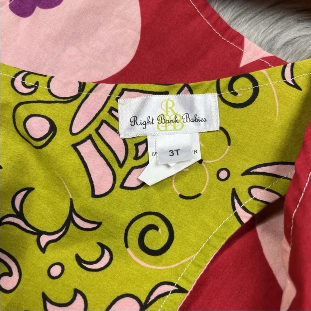 Right Bank Babies Toddler Girls 3T Reversible Smock Dress